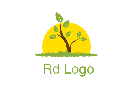 sun and plant farm logo
