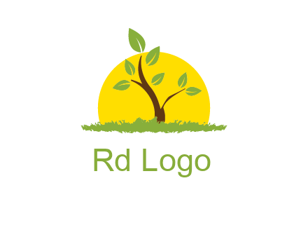 sun and plant farm logo