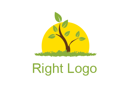 sun and plant farm logo