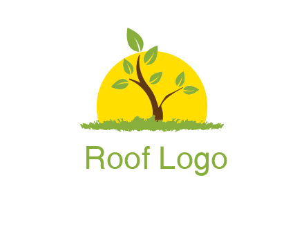 sun and plant farm logo