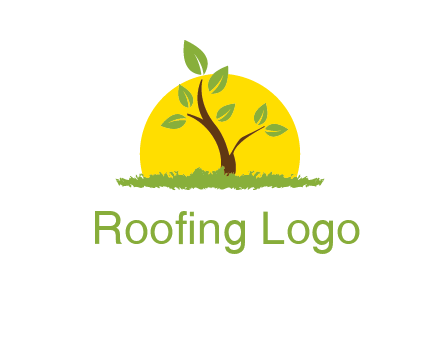 sun and plant farm logo