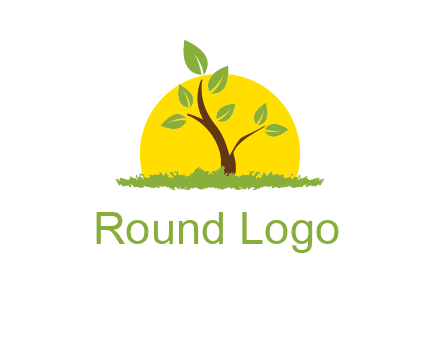 sun and plant farm logo
