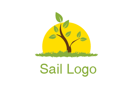 sun and plant farm logo