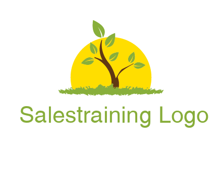 sun and plant farm logo