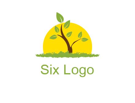 sun and plant farm logo