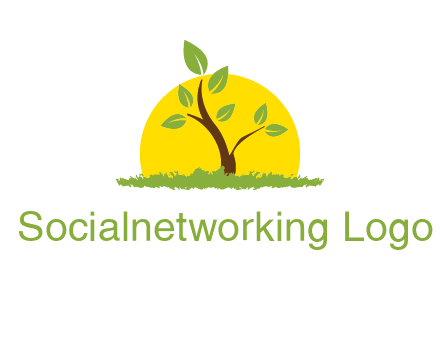 sun and plant farm logo