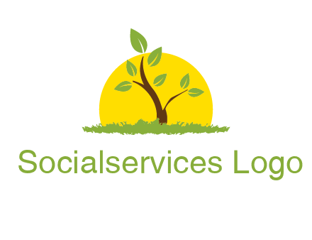 sun and plant farm logo
