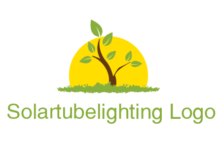 sun and plant farm logo