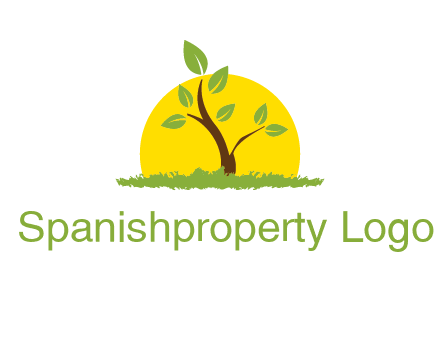 sun and plant farm logo