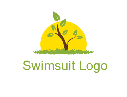 sun and plant farm logo