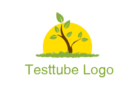 sun and plant farm logo
