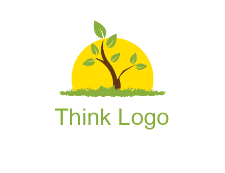 sun and plant farm logo