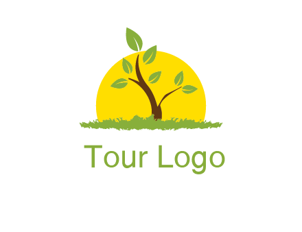sun and plant farm logo