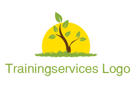sun and plant farm logo