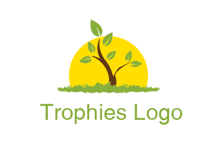 sun and plant farm logo