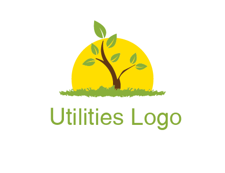 sun and plant farm logo