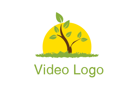 sun and plant farm logo