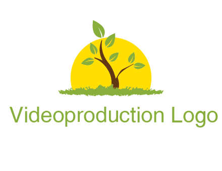 sun and plant farm logo