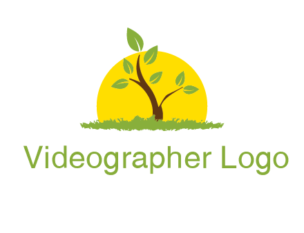 sun and plant farm logo