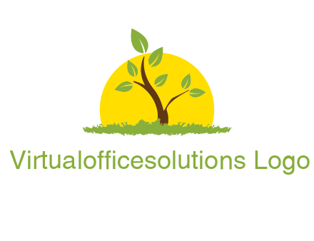 sun and plant farm logo