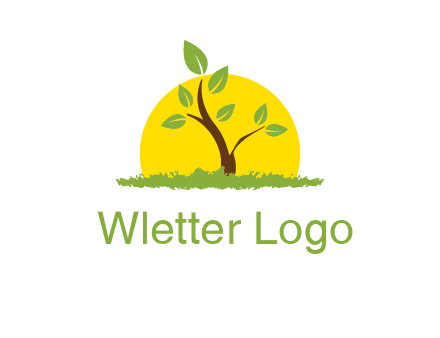 sun and plant farm logo