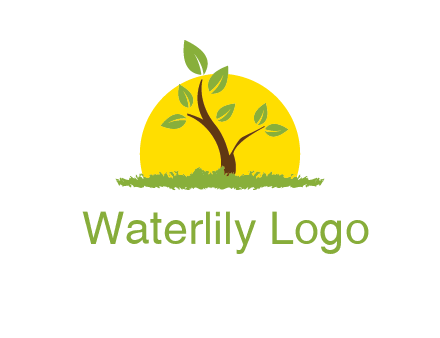 sun and plant farm logo