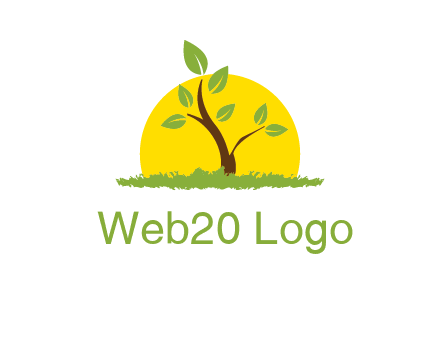 sun and plant farm logo
