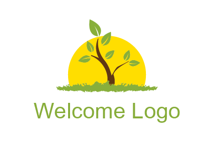 sun and plant farm logo