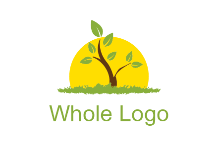sun and plant farm logo