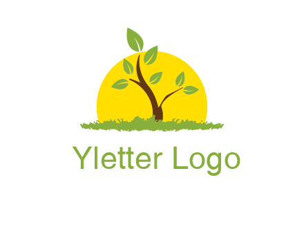 sun and plant farm logo