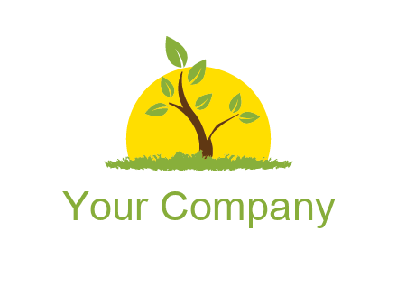 sun and plant farm logo