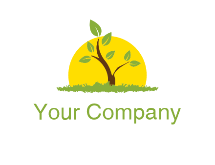 sun and plant farm logo