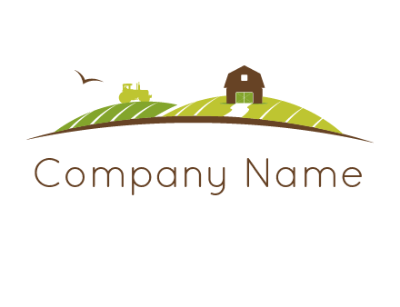 barn and tractor farming logo