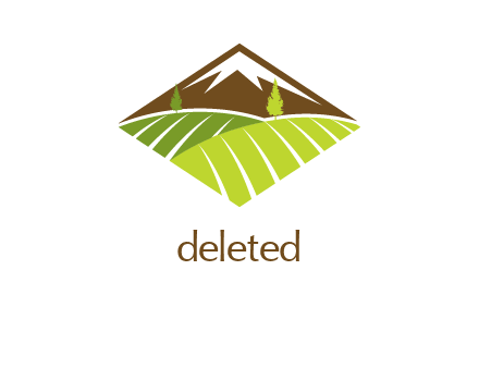 farm fields and mountain agriculture logo
