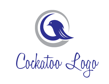 bird in circle with feather animal logo