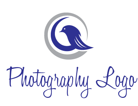 bird in circle with feather animal logo