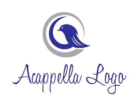 bird in circle with feather animal logo