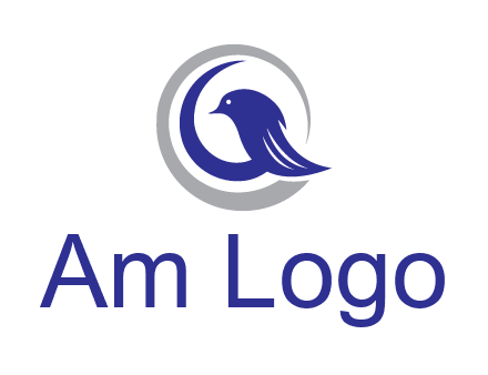 bird in circle with feather animal logo