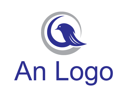bird in circle with feather animal logo