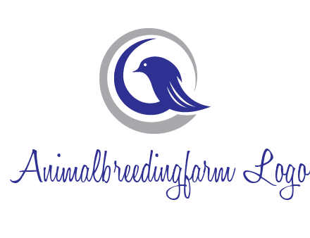 bird in circle with feather animal logo