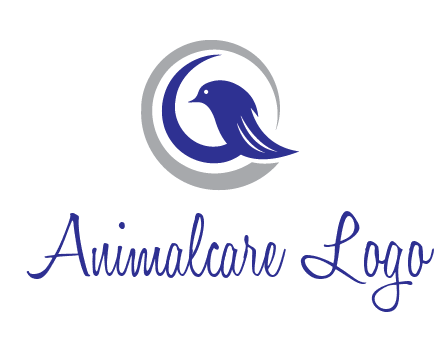 bird in circle with feather animal logo