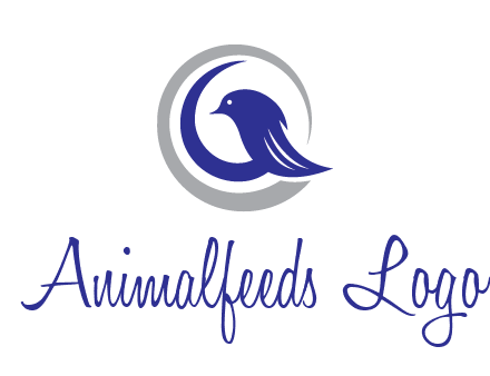 bird in circle with feather animal logo