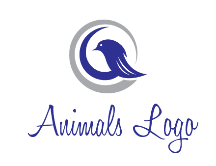 bird in circle with feather animal logo