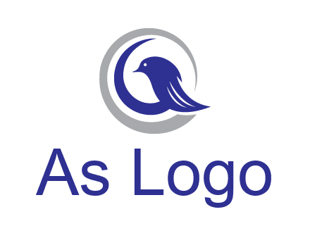 bird in circle with feather animal logo