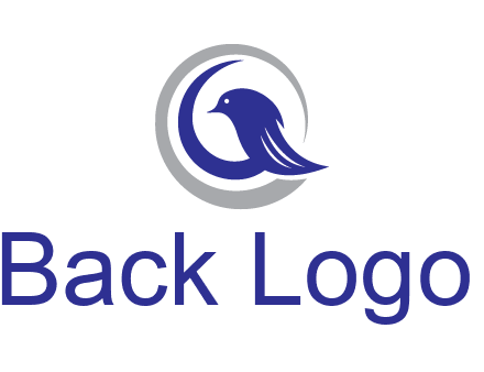 bird in circle with feather animal logo