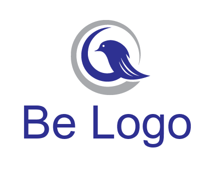 bird in circle with feather animal logo