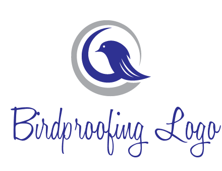 bird in circle with feather animal logo