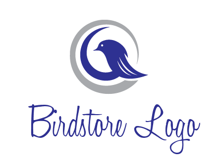 bird in circle with feather animal logo