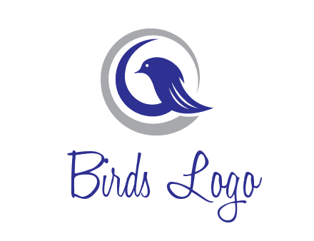 bird in circle with feather animal logo