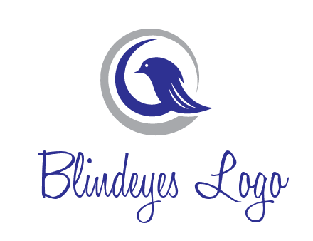 bird in circle with feather animal logo